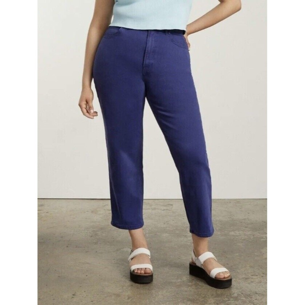 Everlane The Curvy Way-High Rise Jean Archroma Deep Lapis Blue Denim Crop 27